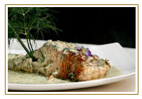 Sea bass with dill sauce